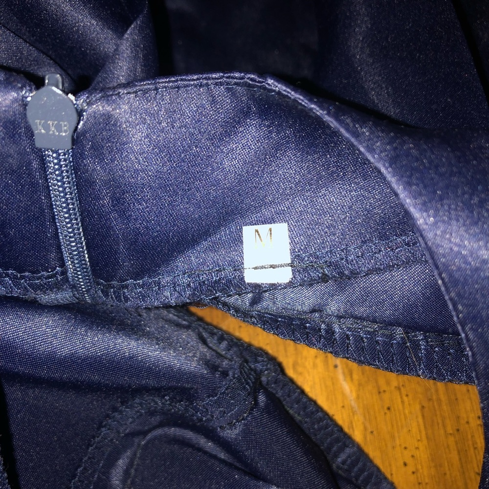BLUE satin semi formal short dress. - Picture 6 of 7